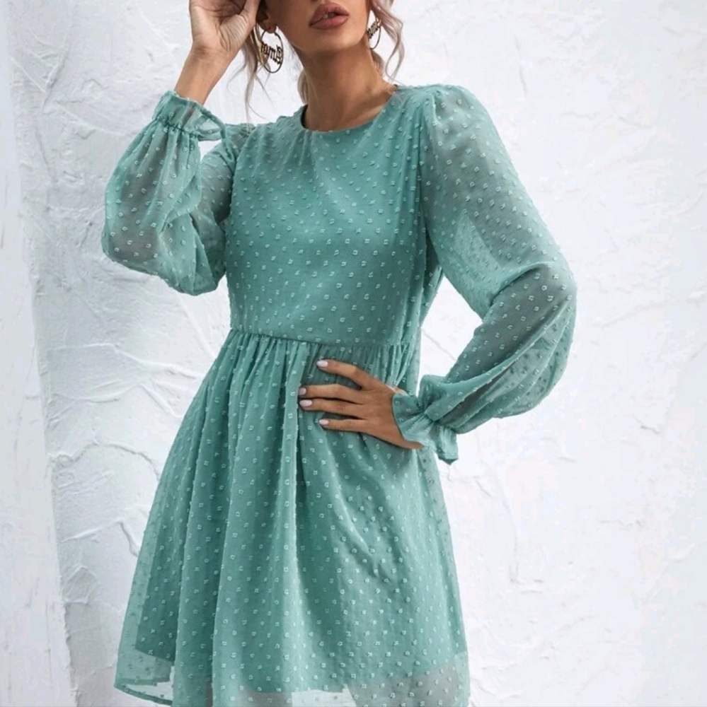 Swiss dot mesh dress